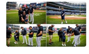 Niño quemado “intencionalmente” por otro mientras jugaba en su patio fue recibido por los NY Yankees